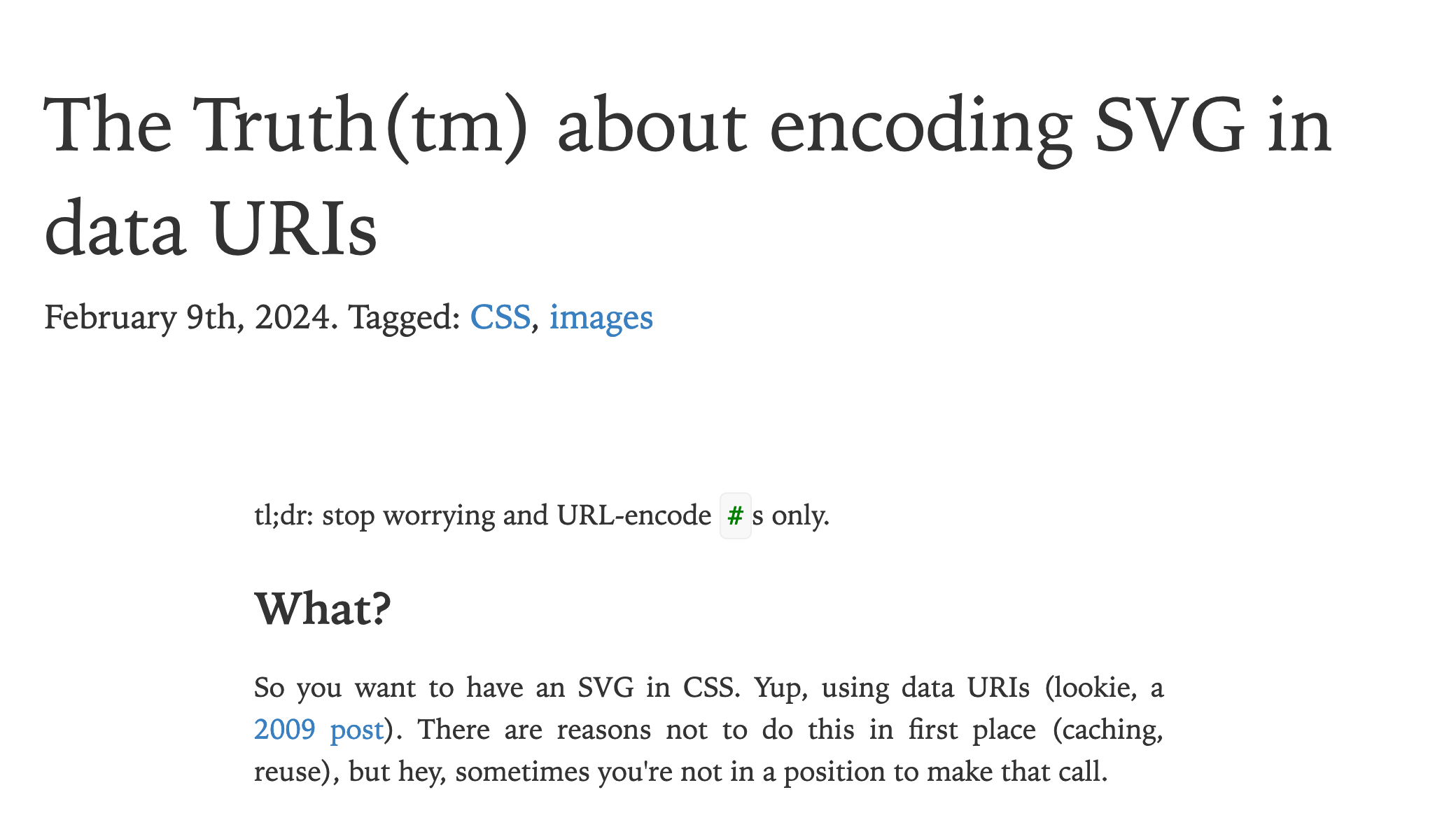 The Truth(tm) about encoding SVG in data URIs